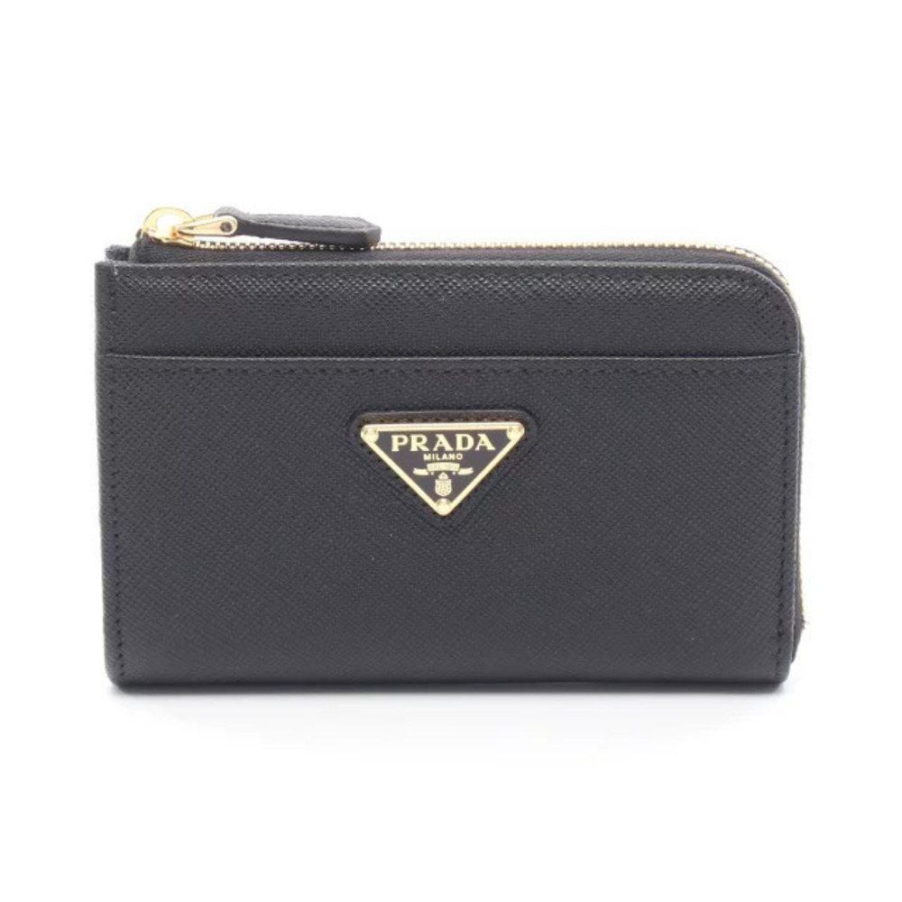 Prada coin case Wallet Saffiano Leather Black